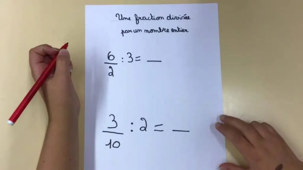 comment diviser une fraction par un nombre entier