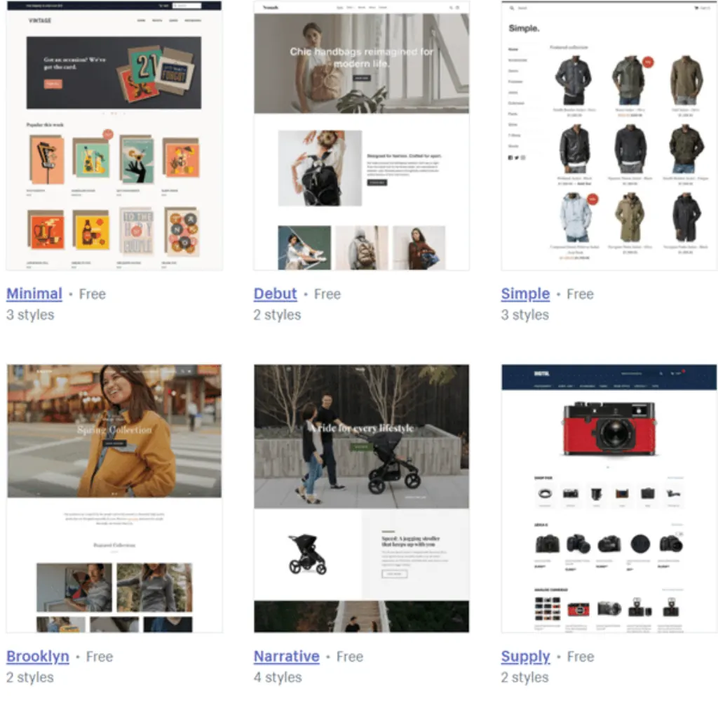 tester plusieurs thèmes shopify